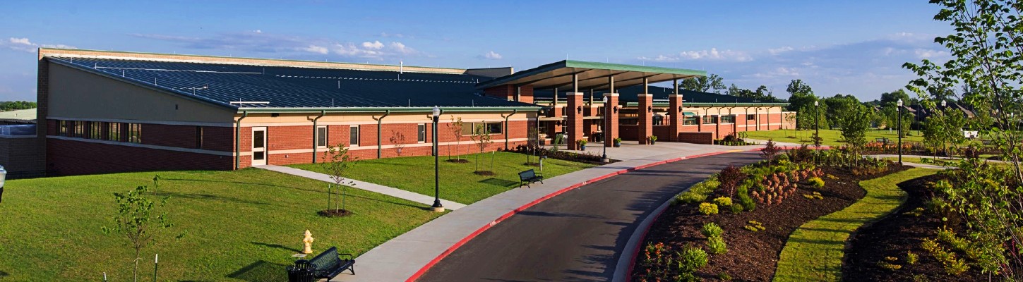 Community Center with Rubber Mulch Landscaping